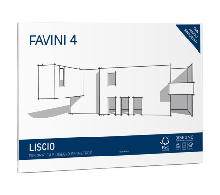 Album conf. 5 pezzi - Favini 4 - 33 x 48 cm - 220 gr - 20 fogli - liscio - A166503 - 8007057330106 - DMwebShop