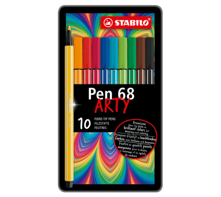 Pennarelli Pen 68 - colori assortiti - scatola in metallo 10 pezzi - Stabilo - 6810-6 - 4006381327145 - DMwebShop