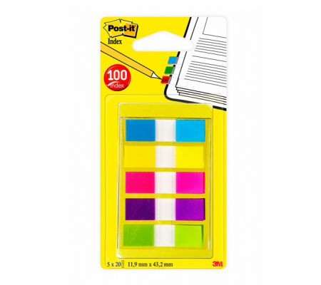 Segnapagina Index Mini - 683-5CBEU - 12 x 43,1 mm - 5 colori vivaci - conf. 100 pezzi - Post-it - 7000101800 - 3134375317085 - DMwebShop