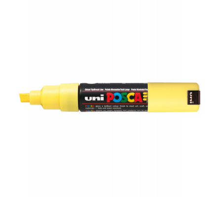 Marcatore a base d'acqua Uni Posca PC8K - punta large a scalpello - 8 mm - giallo - Uni Mitsubishi - PC8KG - 4902778916506 - DMwebShop