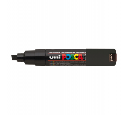 Marcatore a base d'acqua Uni Posca PC8K - punta large a scalpello - 8 mm - nero - Uni Mitsubishi - M PC8K N - 4902778916452 - DMwebShop