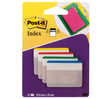 Segnapagina - Post it Index Strong - per archivio - 50,8 x 38 mm - colori classici - conf. 24 pezzi - 7000029877 - 051131973442 - DMwebShop