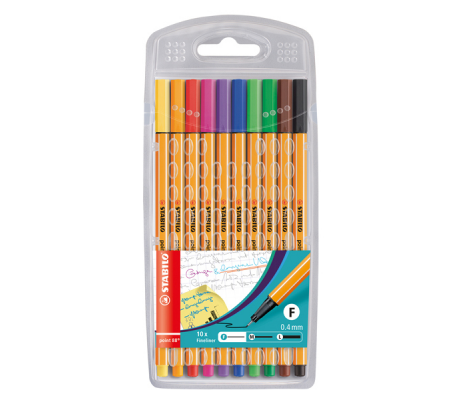 Fineliner Point 88 - tratto 0,4 mm - colori assortiti - conf.10 pezzi - Stabilo - 8810. - 4006381217842 - DMwebShop