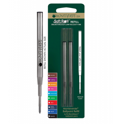 Refill per sfera Montblanc - punta media - nero - conf. 2 pezzi - Monteverde - J222301 - 20080333884151 - DMwebShop