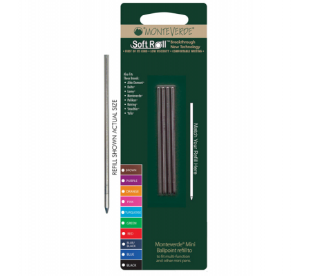 Minirefill per sfera multifunzione - punta media - nero - conf. 4 pezzi - Monteverde - J220301 - 20080333884700 - DMwebShop