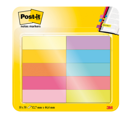 Segnapagina in carta - 12,7 x 44 mm - 10 colori assortiti - conf. 500 pezzi - Post-it - 7100234524 - 051141380469 - DMwebShop