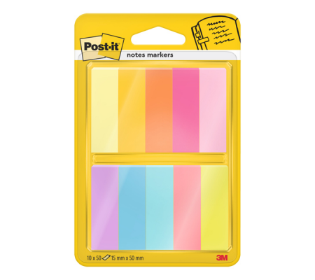 Segnapagina in carta - 12,7 x 44 mm - 10 colori assortiti - conf. 500 pezzi - Post-it - 7100234524 - 051141380469 - DMwebShop