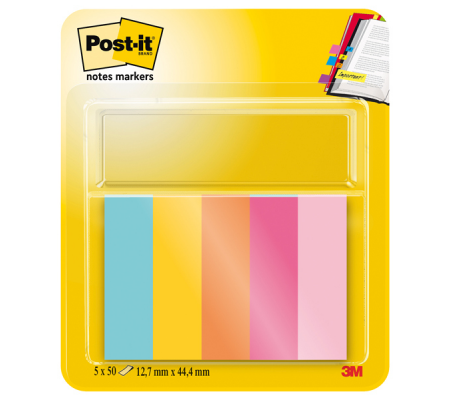 Segnapagina in carta - 12,7 x 44 mm - 5 colori assortiti - conf. 250 pezzi - Post-it - 7100259442 - 4054596927049 - DMwebShop