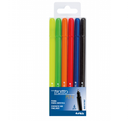 Pennarello fineliner Pen - 0,5 mm - colori assortiti - busta 6 pennarelli - Tratto - 807800 - 8000825008474 - DMwebShop