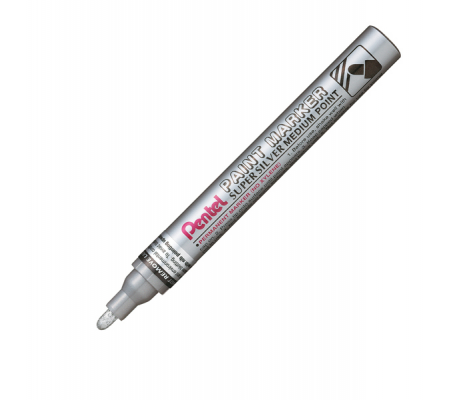 Marcatore Paint Marker Linea Amiko - punta media - 4,5 mm - argento - Pentel - MMP10-Z - 884851016850 - DMwebShop