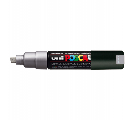 Marcatore Uni Posca PC8K - punta a scalpello - 8 mm - argento - Uni Mitsubishi - M PC8K ARG - 4902778113615 - DMwebShop