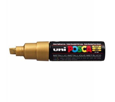 Marcatore Uni Posca PC8K - punta a scalpello - 8 mm - oro - Uni Mitsubishi - M PC8K ORO - 4902778113608 - DMwebShop