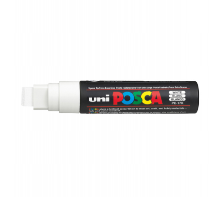 Marcatore a base d'acqua Uni Posca PC17K - punta extra large a scalpello - 15 mm - bianco - Uni Mitsubishi - M PC17K BI - 4902778364161 - DMwebShop