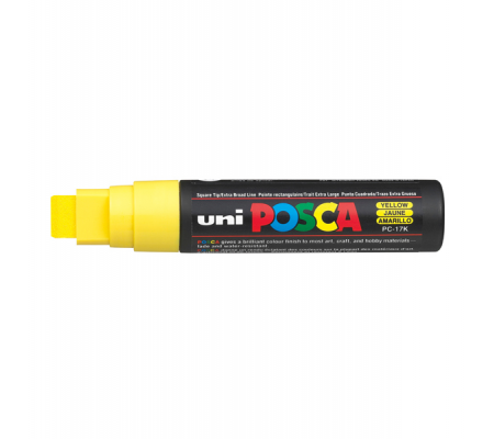 Marcatore a base d'acqua Uni Posca PC17K - punta extra large a scalpello - 15 mm - giallo - Uni Mitsubishi - M PC17K G - 4902778364178 - DMwebShop