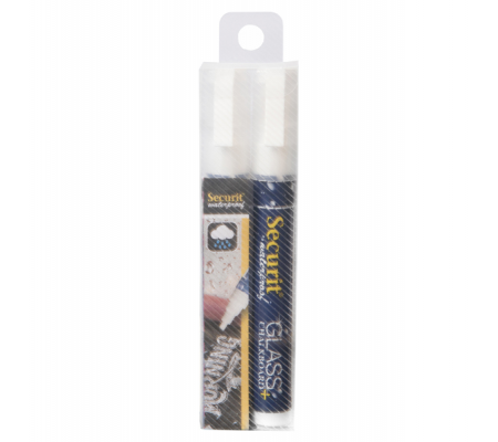 Marcatore a gesso liquido waterproof - punta da 2 - 6 mm - bianco - conf. 2 pezzi - Securit - BL-SMA610-WT - 8719075281383 - DMwebShop