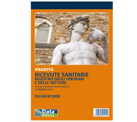 Blocco ricevute sanitarie numerate - 100-2 copie autoricalcanti - 21,5 x 14,8 cm - Data Ufficio - DU1653C1000 - 8008842944102 - DMwebShop