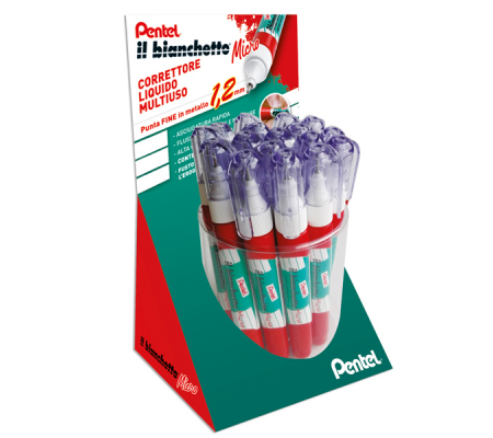 Correttore liquido Bianchetto Micro - 7 ml - expo 36 pezzi - Pentel - 0022178 - 8006935221789 - DMwebShop