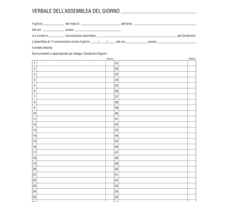 Registro verbali assemblea condominio - 31 x 24,5 cm - 96 fogli - Edipro - E2529 - 8023328252908 - DMwebShop