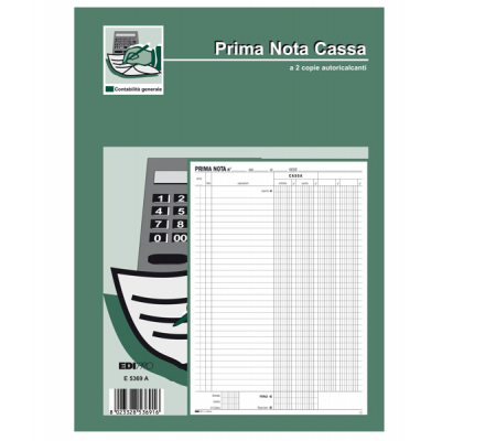 Blocco prima nota cassa - 50-50 fogli autoricalcanti - 31 x 21 cm - Edipro - E5369A - 8023328536916 - DMwebShop