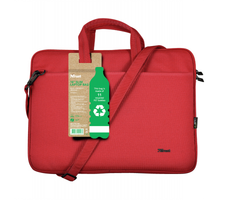 Borsa per notebook Bologna - ecocompatibile - da 16'' - rosso - Trust - 24449 - 8713439244496 - DMwebShop