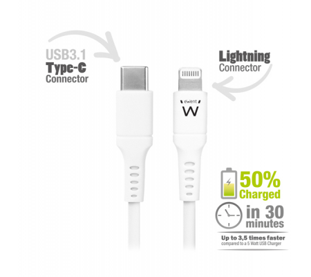 Cavo lightning USB TYPE-C - per smartphone e tablet - 1 mt - Eminent - 486622606 - 8054392616365 - DMwebShop