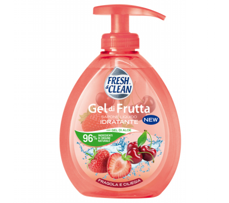 Sapone Gel - liquido - fragola-ciliegia - 300 ml - FreshClean - 7-1196 - 8002340007390 - DMwebShop