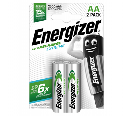 Pile AA Extreme - ricaricabili - blister 2 pezzi - Energizer - E300849500 - 7638900416886 - DMwebShop