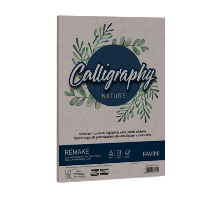 Carta Calligraphy Nature Remake - A4 - 250 gr - scoglio - conf. 50 fogli - Favini - A69U564 - 8007057671759 - DMwebShop