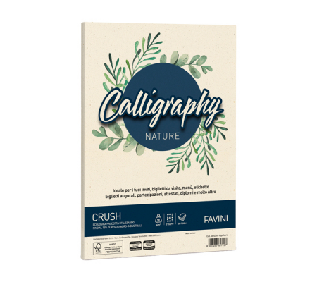 Carta Calligraphy Nature Crush - A4 - 90 gr - alga - conf. 50 fogli - Favini - A69Q244 - 8007057617207 - DMwebShop