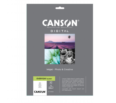 Carta Inkjet Everyday - A4 - 200 gr - 15 fogli - lucida - Canson - C33300S000 - 3148950065254 - DMwebShop