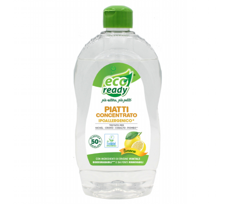 Detersivo piatti - concentrato - ipoallergenico - limone - 0,5 lt - Eco Ready - 160607006399 - 8004393006399 - DMwebShop