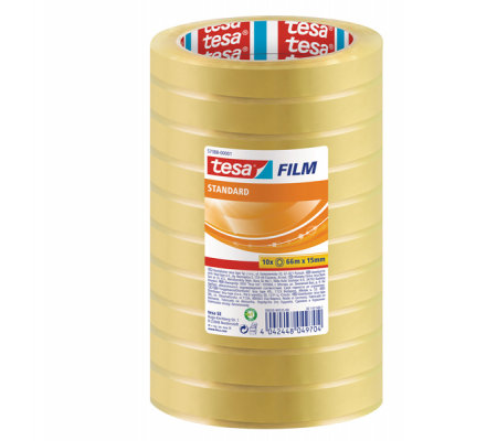 Nastro adesivofilm - 15 mm x 66 mt - torre 10 pezzi - Tesa - 57388-00001-02 - 4042448049704 - DMwebShop