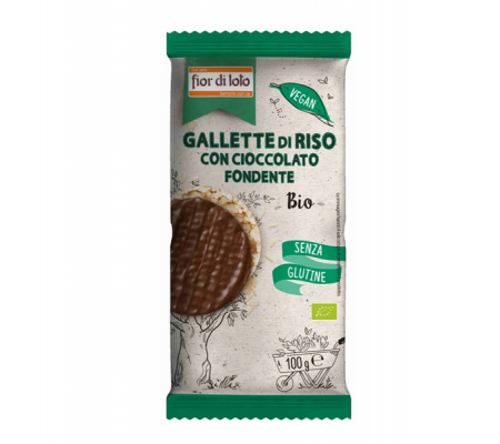 Gallette di riso - con cioccolato fondente - 100 gr - Fior Di Loto - 0041621 - 18016323032467 - DMwebShop