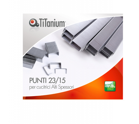 Punti metallici - 23/15 - conf. 1000 pezzi - Titanium - D1434 - 8025133121981 - DMwebShop
