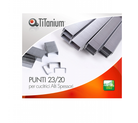 Punti metallici - 23/20 - conf. 1000 pezzi - Titanium - D1436 - 8025133122025 - DMwebShop