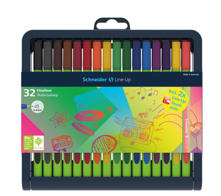 Fineliner Line-Up - punta 0,4 mm - colori assortiti - astuccio 32 colori - Schneider - P191091 - 4004675109149 - DMwebShop