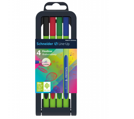 Fineliner Line-Up - punta 0,4 mm - colori assortiti - astuccio 4 colori - Schneider - P191094 - 4004675109163 - DMwebShop