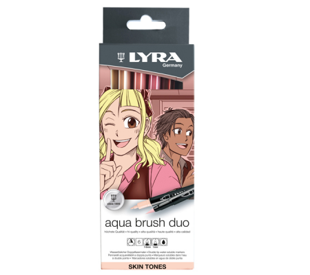 Pennarello Aqua Brush Duo - skin tones - conf. 6 pezzi - Lyra - L6521062 - 4084900610213 - DMwebShop