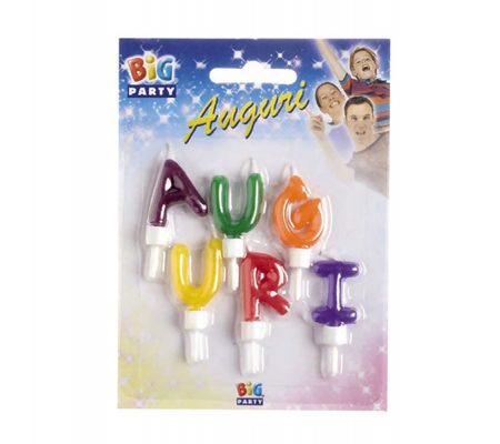 Set candeline - Auguri - colori assoriti - Big Party - 70423 - DMwebShop