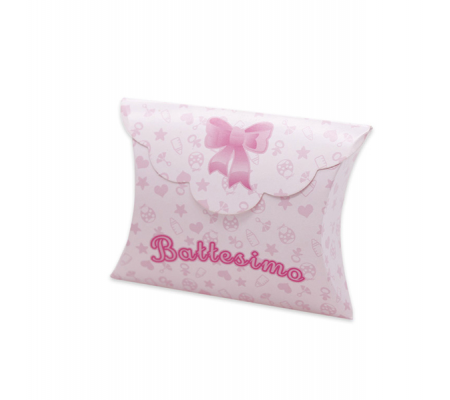 Scatolina portaconfetti Battesimo baby carta - 10 x 8 x 3 cm - rosa - conf.25 pezzi - Big Party - 81598 - 8020834815986 - DMwebShop