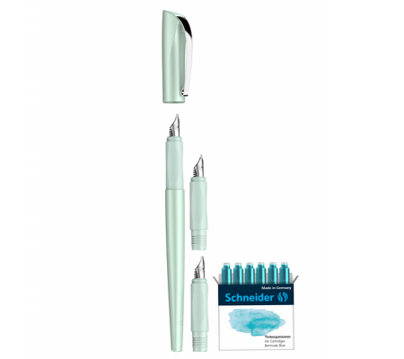 Set penna stilografica Callissima - 3 punte intercambiabili incluse - fusto verde menta - Schneider - P143811 - 4004675148131 - DMwebShop