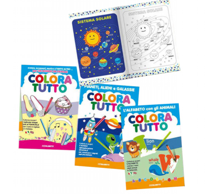 Album da colorare alfabeto inglese spazio - 24 facciate per bambina - conf. 6 pezzi - Blasetti - 7702 - 8007758277021 - DMwebShop