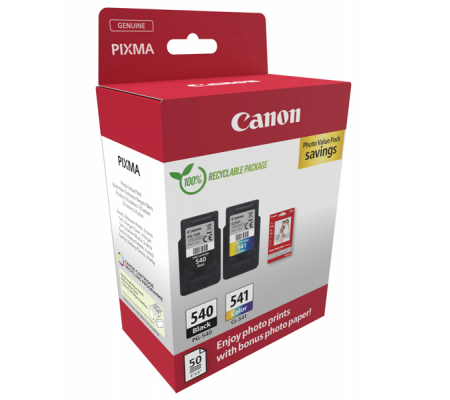 Multipack Cartucce Originali - PG-540 - CL-541 - Confezione 2 cartucce e fogli carta fotografica - Canon - 5225B013 - 8714574679754 - DMwebShop