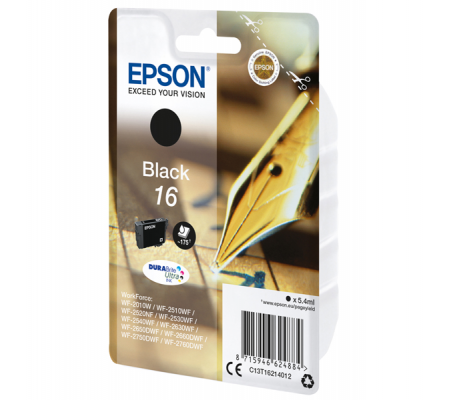 Cartuccia originale inchiostro - nero - Epson 16 - 5,4 ml - Epson - C13T16214012 - 8715946624884 - DMwebShop