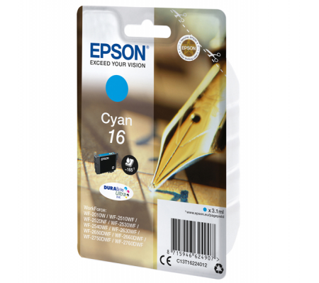 Cartuccia originale inchiostro - ciano - Epson 16 - 3,1 ml - Epson - C13T16224012 - 8715946624914 - DMwebShop