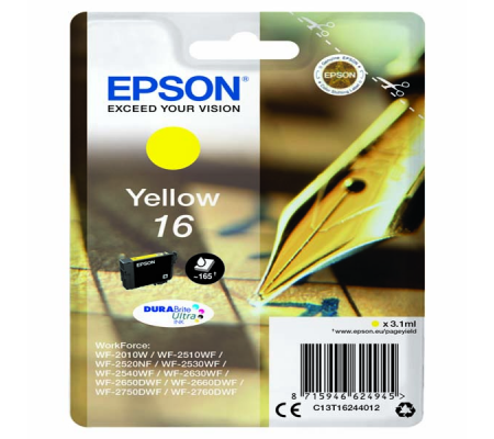 Cartuccia originale inchiostro - giallo - Epson 16 - 3,1 ml - Epson - C13T16244012 - 8715946624952 - DMwebShop