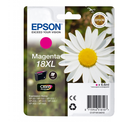 Cartuccia originale inchiostro - magenta - Epson 18XL - 6,6 ml - Epson - C13T18134012 - 8715946625249 - DMwebShop