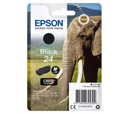 Cartuccia originale inchiostro - nero - Epson 24 - 5,1 ml - Epson - C13T24214012 - 8715946625300 - DMwebShop