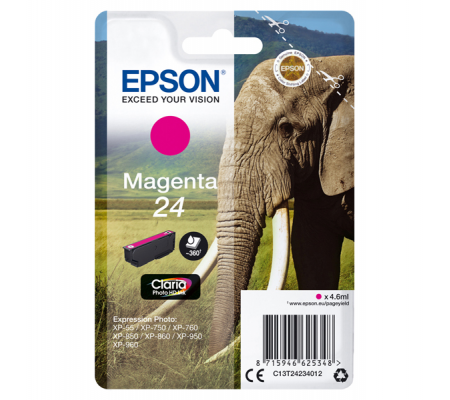 Cartuccia originale inchiostro - magenta - Epson 24 - 4,6 ml - Epson - C13T24234012 - 8715946625348 - DMwebShop