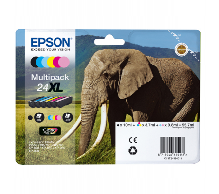 Multipack Cartucce Originale - Epson 24XL - Confezione 6 cartucce - Epson - C13T24384011 - 8715946615158 - DMwebShop